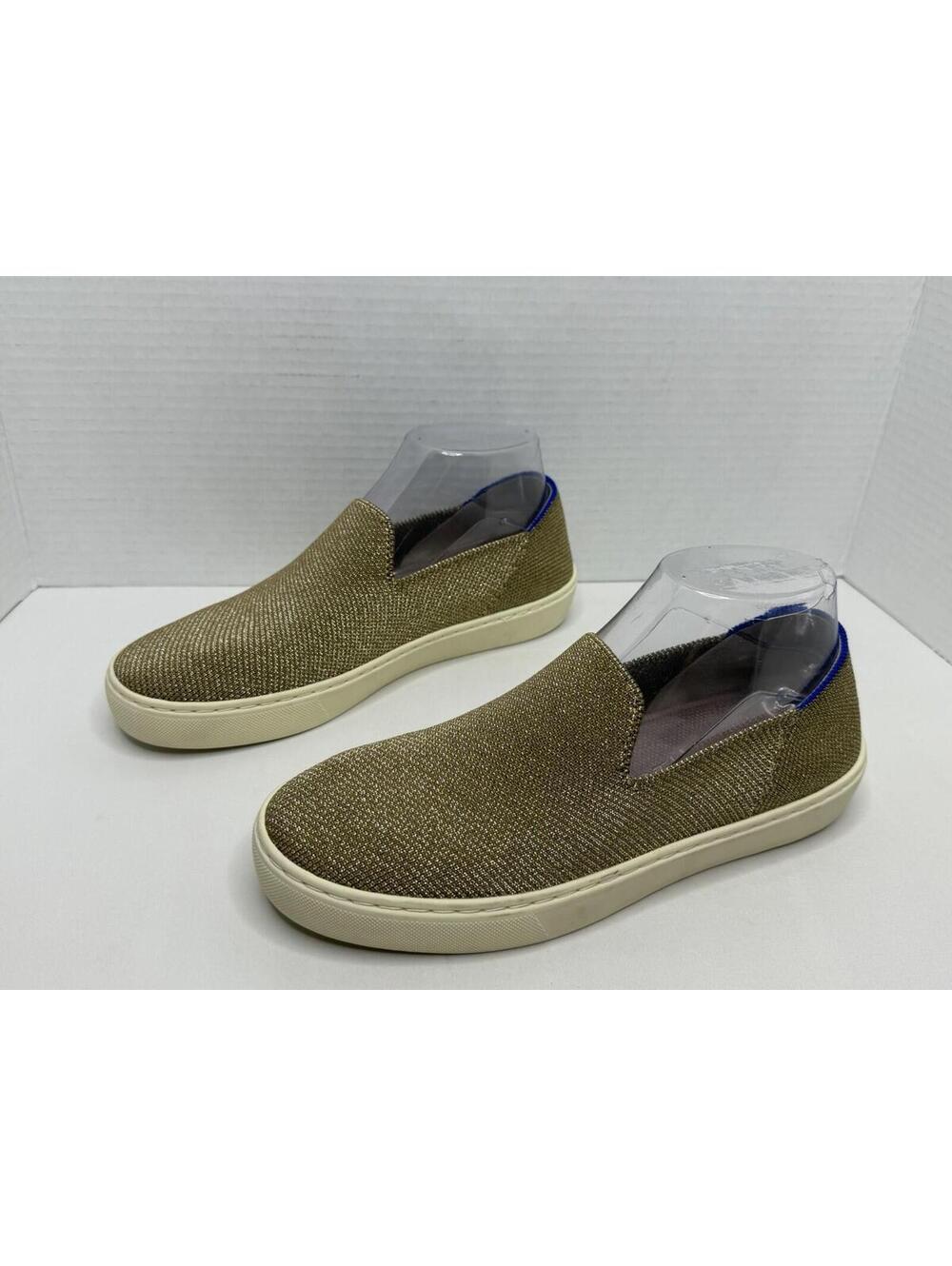 Rothy’s The Original Size 7.5 Gold Shimmer Flat Slip On Shoes P149